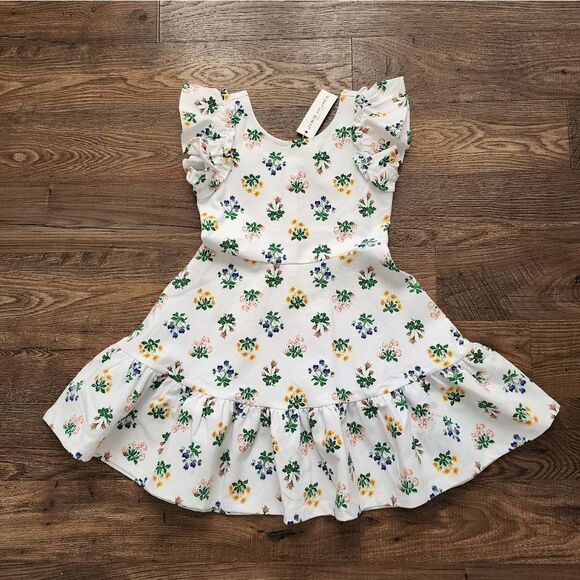 Floral Girls Dress with Ruffled Sleeves - Picture 1 of 4